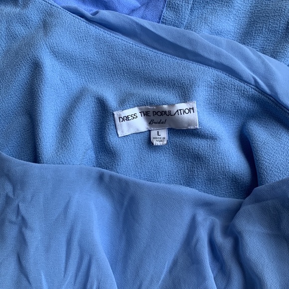 Dress the Population Blue Bridal One Shoulder L - Picture 6 of 6